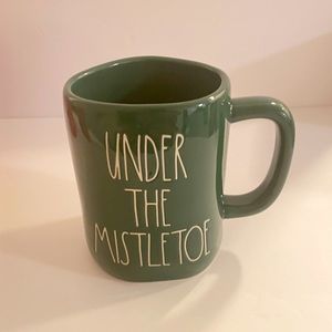 Rae Dunn UNDER THE MISTLETOE Green Coffee Mug LL Xmas HTF NEW
